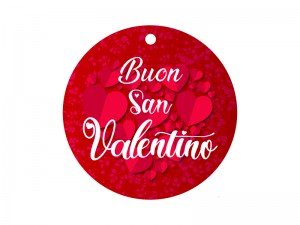 Cartellino rotondo cm.6,5x6,5 per San Valentino